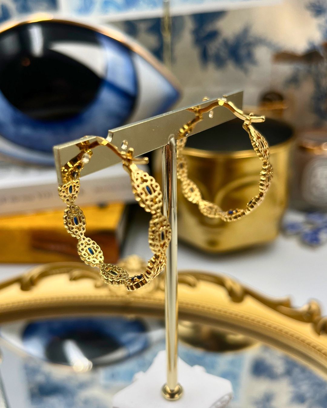 CRYSTAL HAZE Evil Eye Hoop Earring, back view