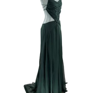 Angled view CULT GAIA Aphea open-back silk dress