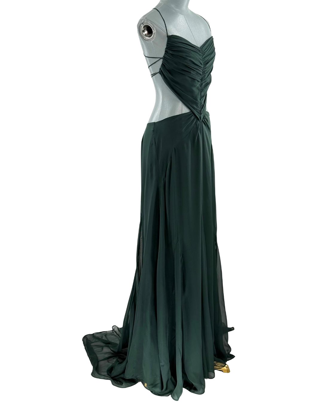 Angled view CULT GAIA Aphea open-back silk dress