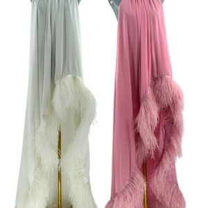 BRONX AND BANCO Madeline Halterneck Gown in Baby Pink and White