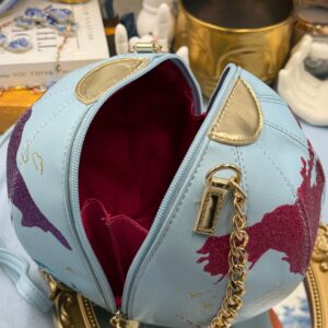 BETSEY JOHNSON Earth To Betsey globe crossbody bag opened to show interior