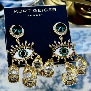 KURT GEIGER LONDON tag included with Evil Eye chandelier earrings