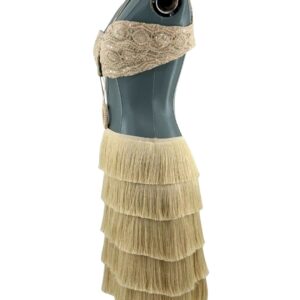 Side view of PATBO Crochet Bloom cut-out mini dress