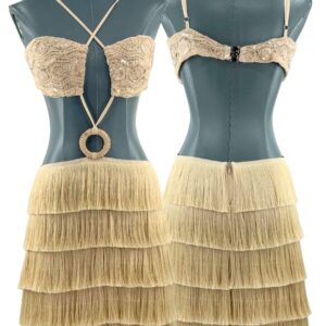 PATBO Crochet Bloom beige cut-out crochet mini dress, main image