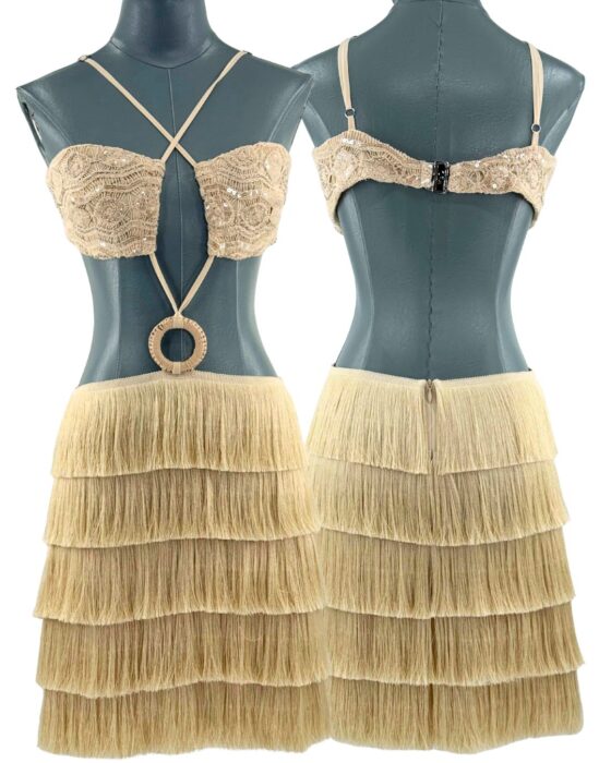 PATBO Crochet Bloom beige cut-out crochet mini dress, main image