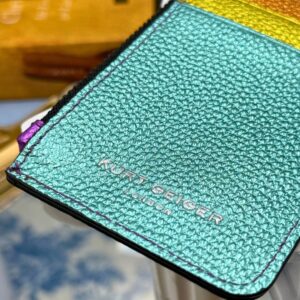 Textured metallic rainbow leather detail on KURT GEIGER LONDON card holder