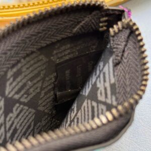 Monogrammed textile lining and clipped label tag inside KURT GEIGER LONDON card holder