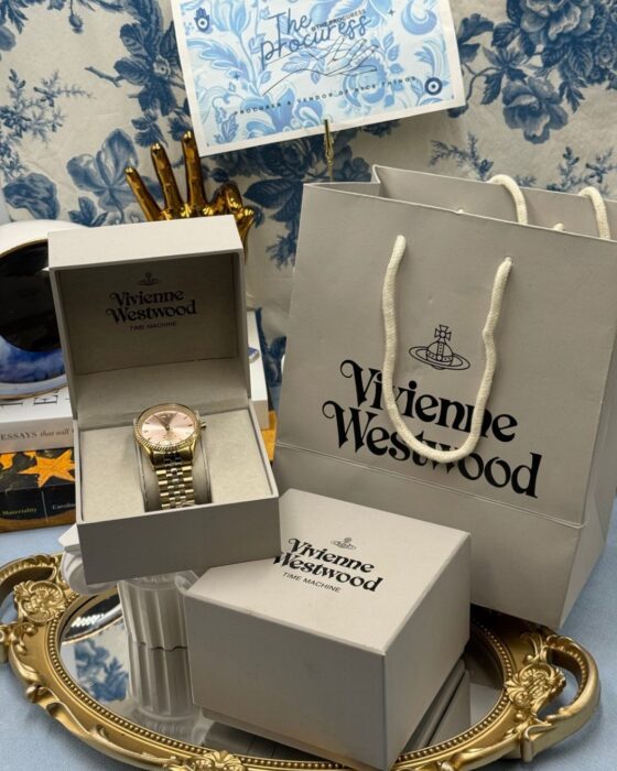 VIVIENNE WESTWOOD Seymour 38mm watch with rose dial and two-tone bracelet