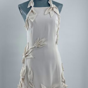 CULT GAIA Elliana Calla Lily Mini Dress in off white, front view