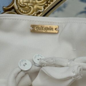CULT GAIA Elliana Calla Lily Mini Dress in off white, label tag