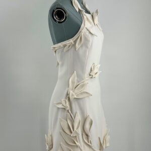 CULT GAIA Elliana Calla Lily Mini Dress in off white, side view
