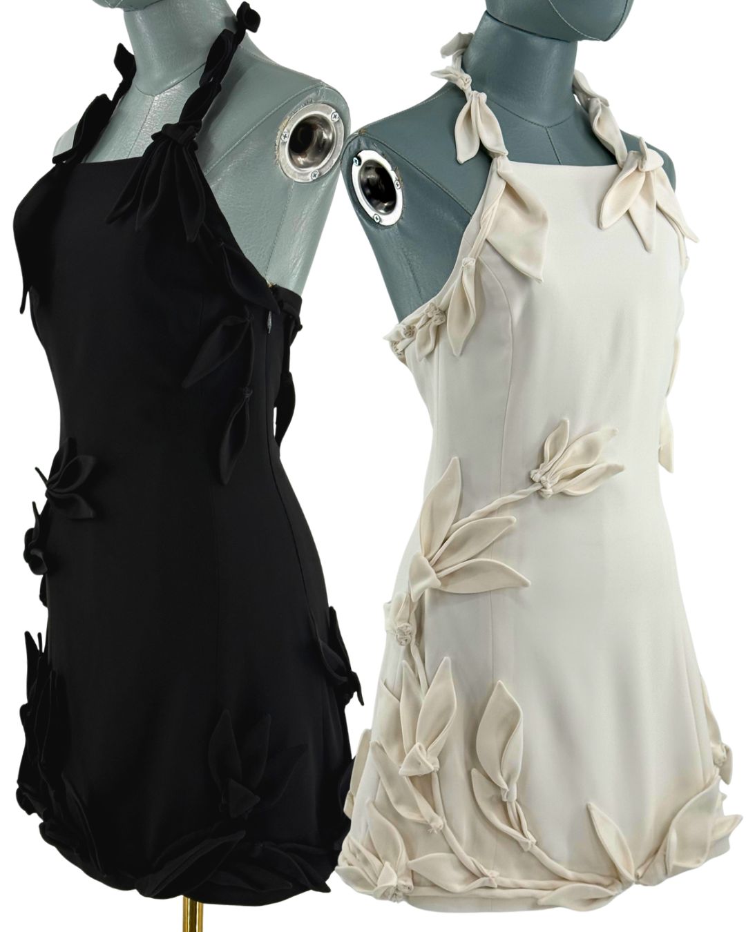 CULT GAIA Elliana Calla Lily Mini Dress in Black and Off White