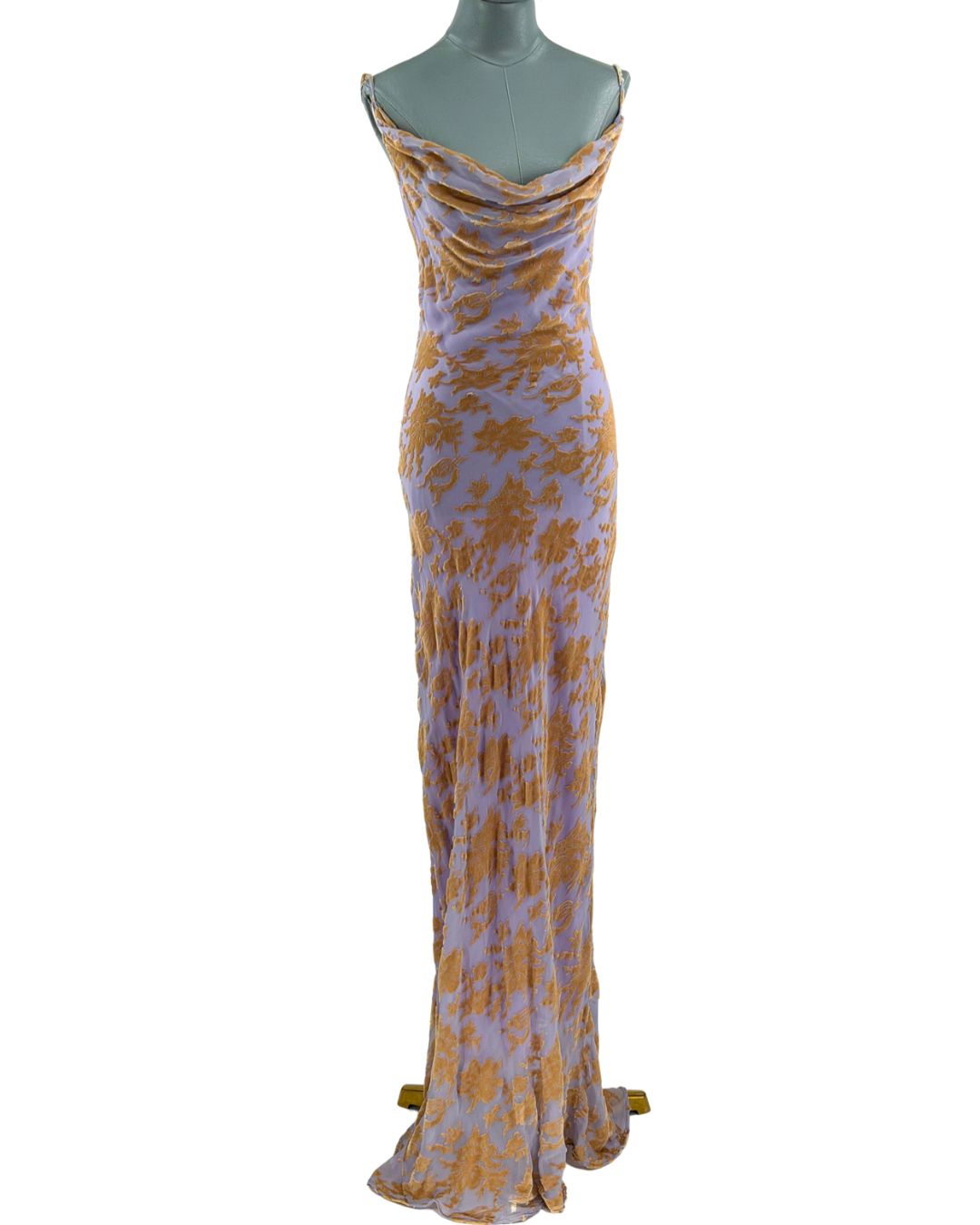 RAT & BOA Athena Devoré Velvet Maxi Dress in lilac, front view