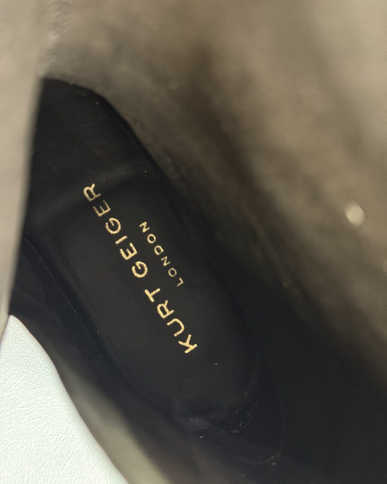 KURT GEIGER LONDON branding inside Octavia Biker Boots