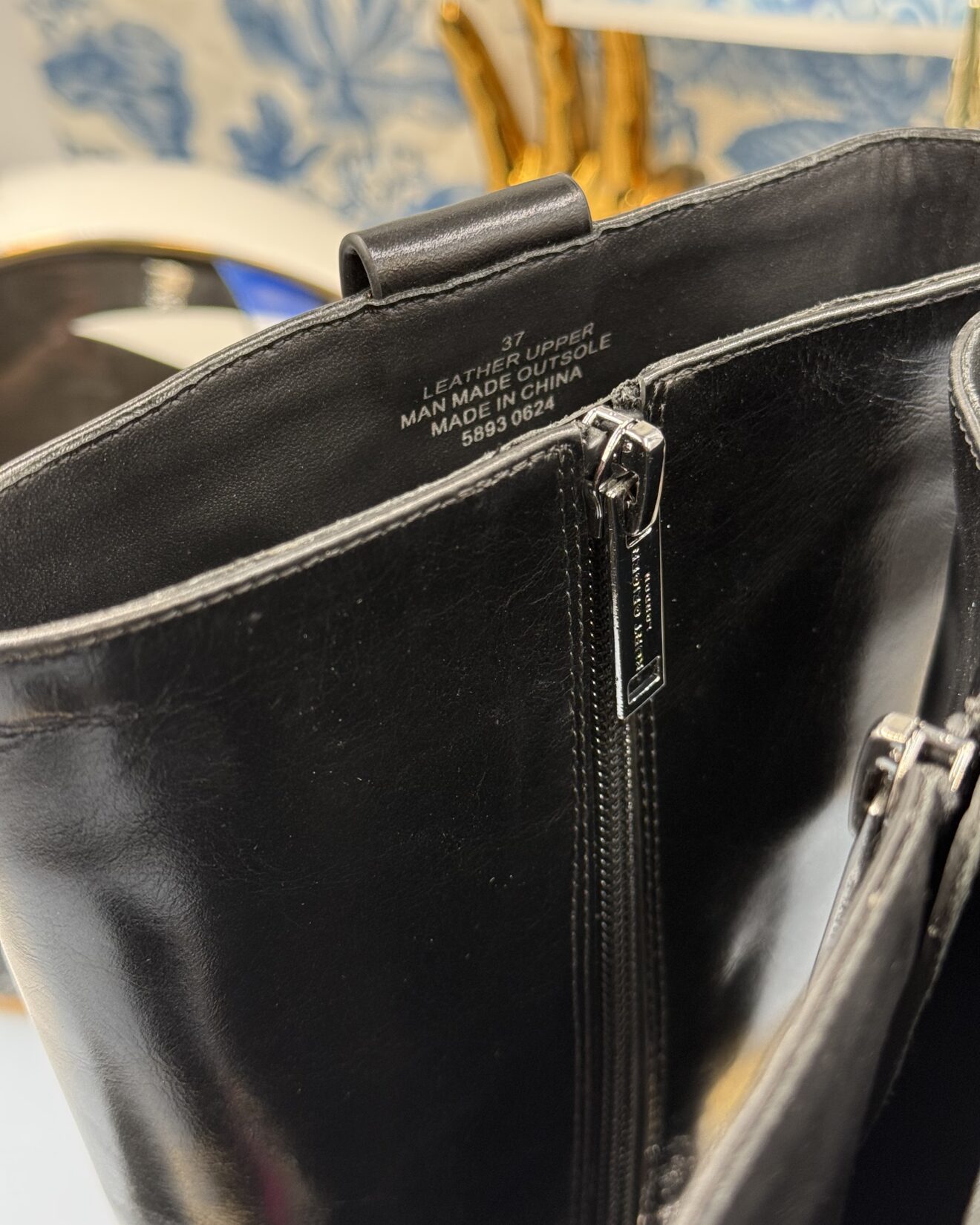 Inside zip fastening on KURT GEIGER LONDON Octavia Biker Boots
