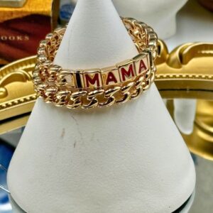 ROXANNE ASSOULIN MAMA Link bracelets stacked together