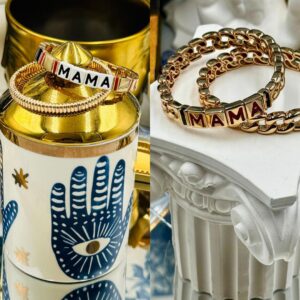 ROXANNE ASSOULIN Golden MAMA and MAMA Link bracelet sets