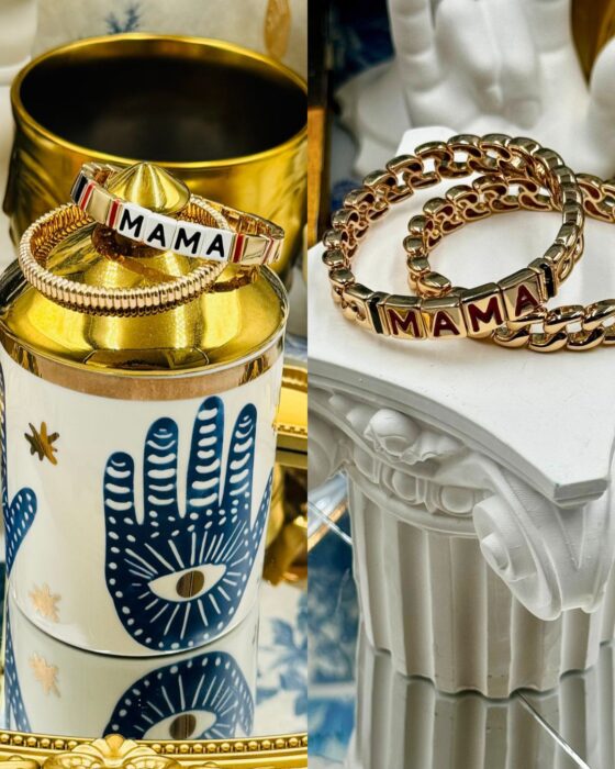 ROXANNE ASSOULIN Golden MAMA and MAMA Link bracelet sets