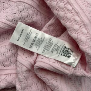 Composition and care label inside SELF-PORTRAIT Pointelle Knit Mini Dress