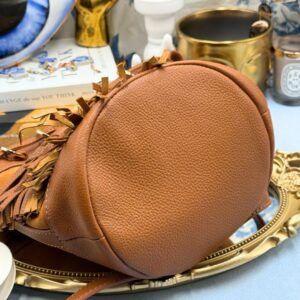 Bottom view of SEE BY CHLOÉ Vicki Bucket Bag in Caramello