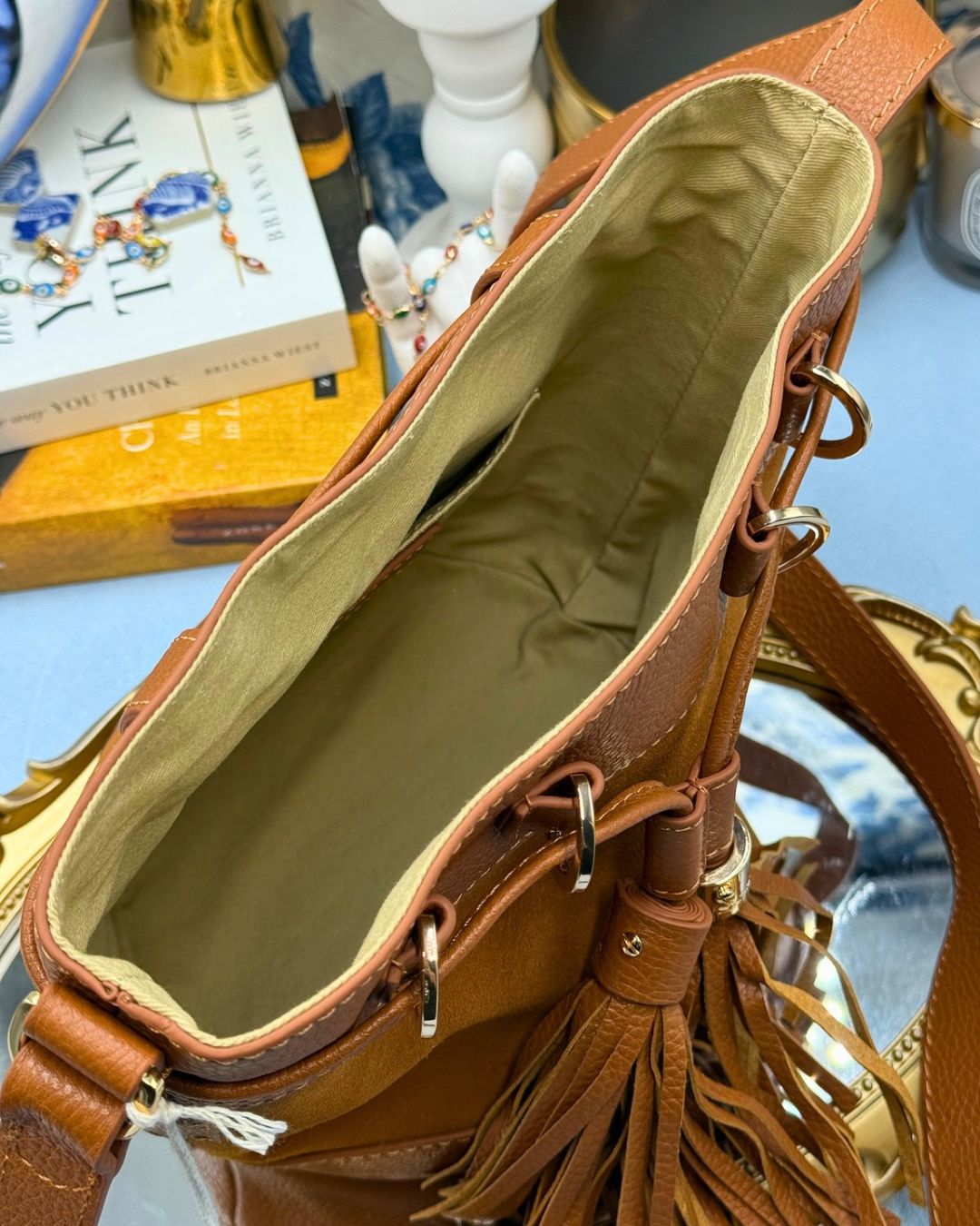 Cotton canvas interior of SEE BY CHLOÉ Vicki Bucket Bag