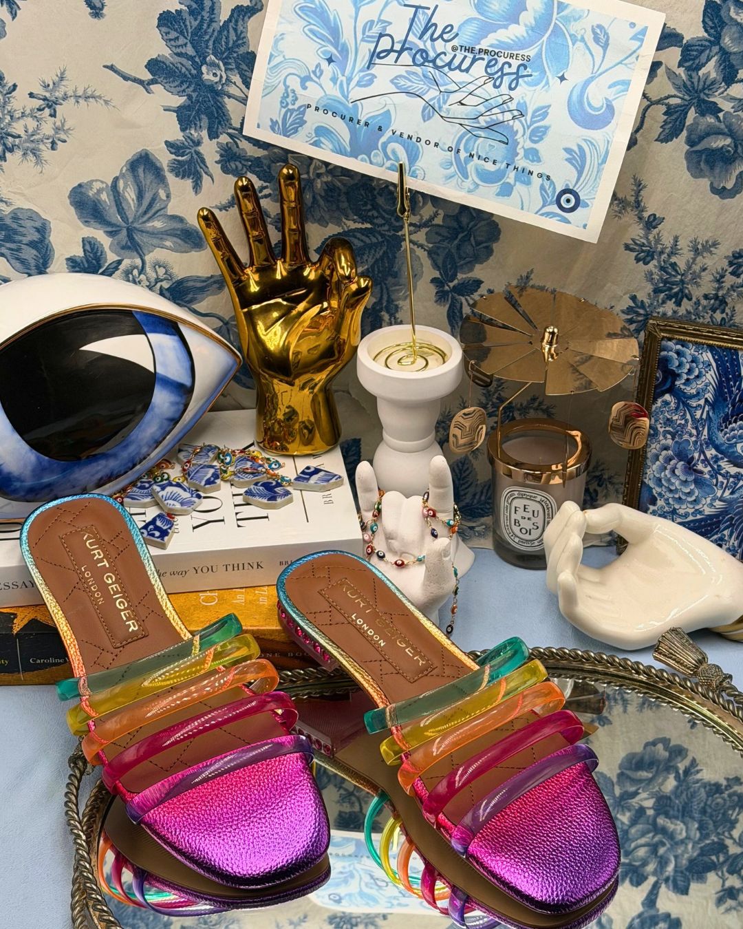 KURT GEIGER LONDON Maddison Jelly Sandals in metallic rainbow