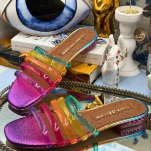 Left side view of KURT GEIGER LONDON Maddison Jelly Sandal