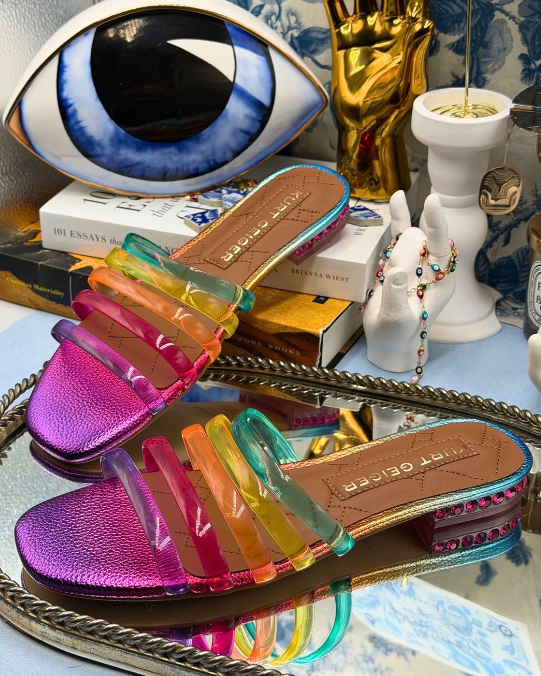 Left side view of KURT GEIGER LONDON Maddison Jelly Sandal