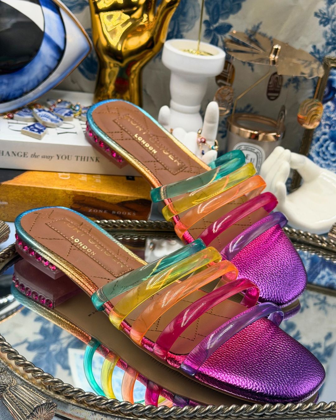 Right side view of KURT GEIGER LONDON Maddison Jelly Sandal