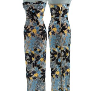 BRONX AND BANCO Dahlia Strapless Maxi Dress in Blue Yellow Multi, main image
