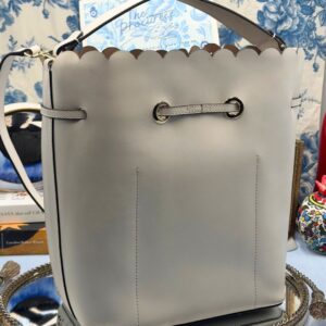 Back view of FURLA Constanza Chalk Laser-Cut Leather Bucket Bag