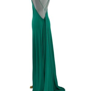 RAT & BOA Amora Green Jersey Dress showing the draped back