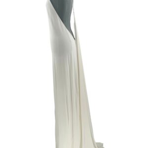 RAT & BOA Amora White Jersey Dress showing the draped back