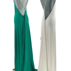 RAT & BOA Amora Draped Jersey Dresses in Green and White