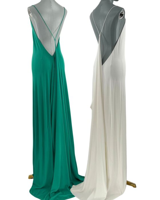 RAT & BOA Amora Draped Jersey Dresses in Green and White