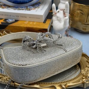 Bottom of SELF-PORTRAIT Micro Crystal-Embellished Crescent Bow Bag