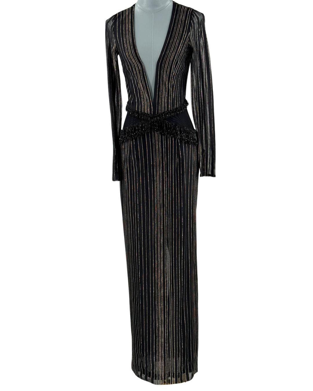 Front view of PATBO Prism Lurex Gown