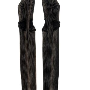 Parallel side views of PATBO Prism Lurex Gown