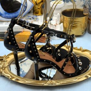 Side view of KURT GEIGER LONDON Mini Bow Eyelet Heel Sandal