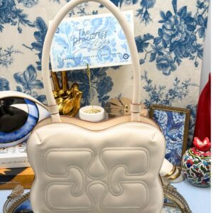 GANNI Butterfly Shoulder Bag in Off White
