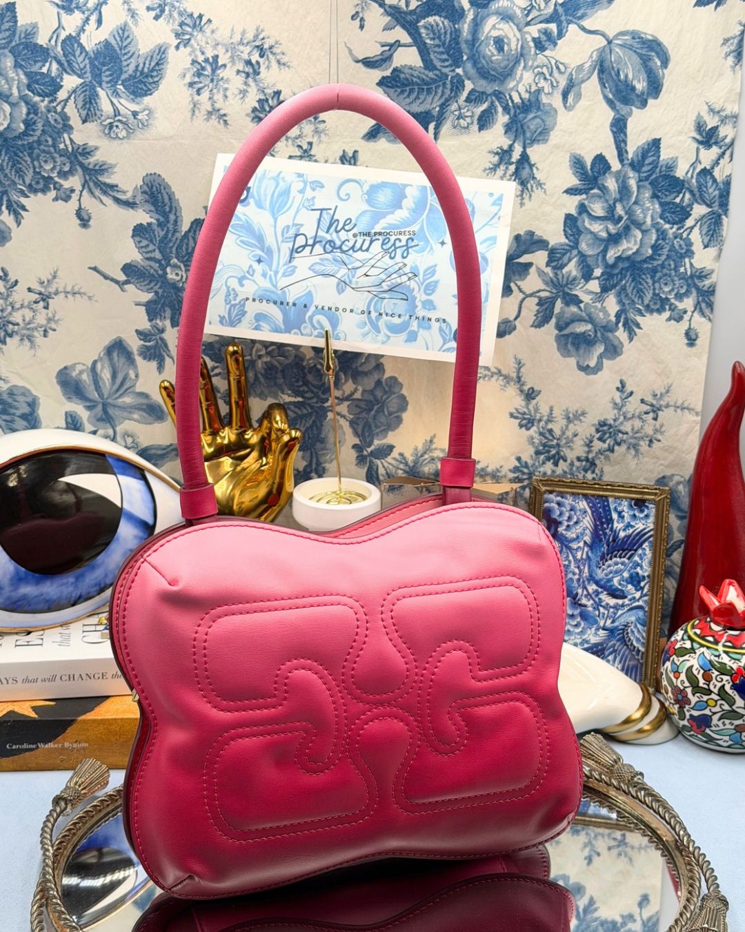 GANNI Butterfly Shoulder Bag in Pink Gradient