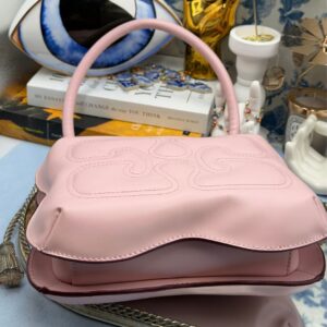 GANNI Butterfly Shoulder Bag in Soft Pink, Bottom View