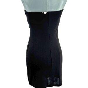 Back of RAT & BOA Selma strapless mini dress in black