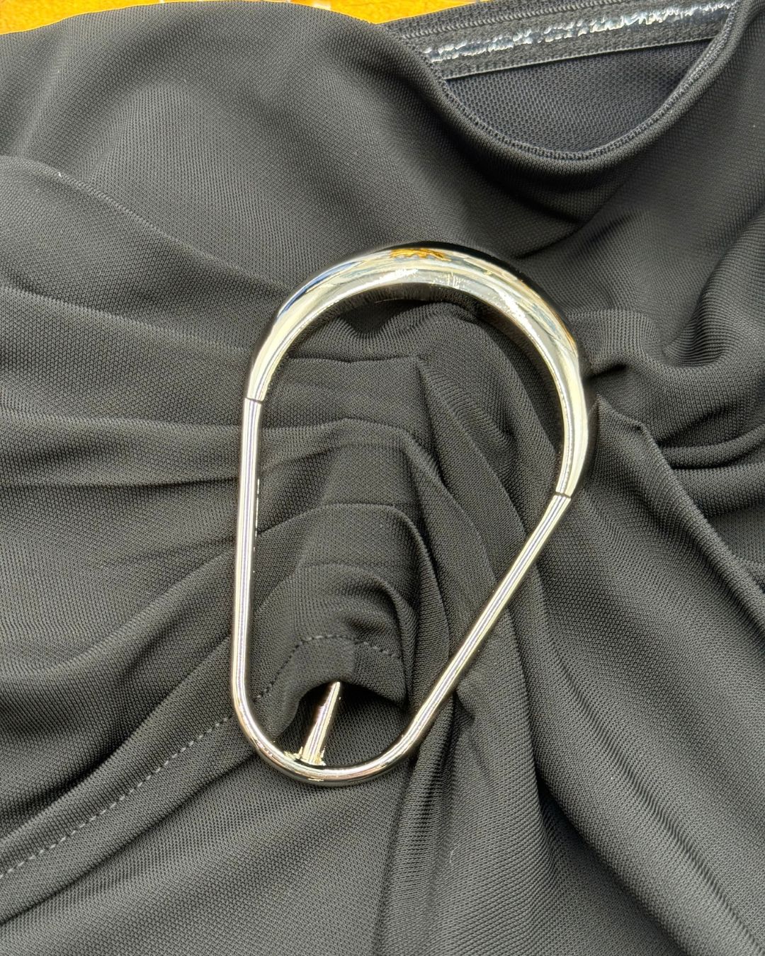 Oversized silver-tone buckle and draped bust detail on RAT & BOA Selma Dress