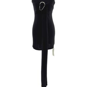 RAT & BOA Selma strapless mini dress in black with silver-tone buckle