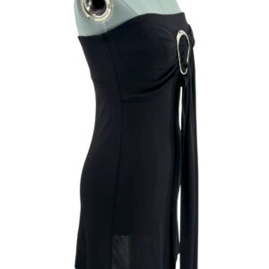 Side view of RAT & BOA Selma strapless mini dress in black