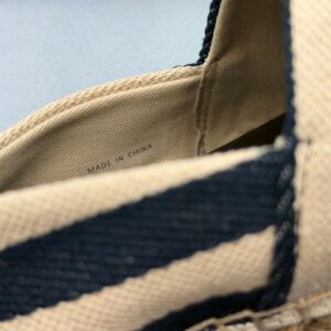Made in stamp on MARC JACOBS Stripe Canvas Espadrilles with braided jute sole