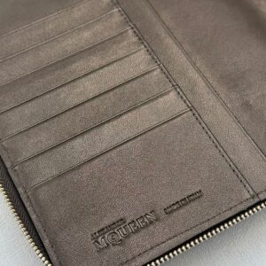 Made In & Logo Embossing inside ALEXANDER McQUEEN Skull embossed leather portfolio with silver-tone hardware