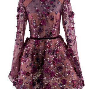 BRONX AND BANCO Talulah Long Sleeve Mini Dress in Burgundy